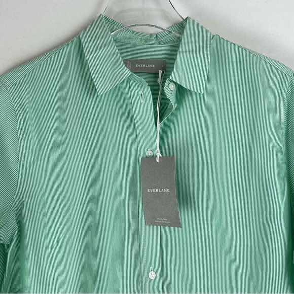 NEW EVERLANE The Silky Cotton Women's Relaxed Button Down Shirt Mint WOMEN 4 - Picture 3 of 14